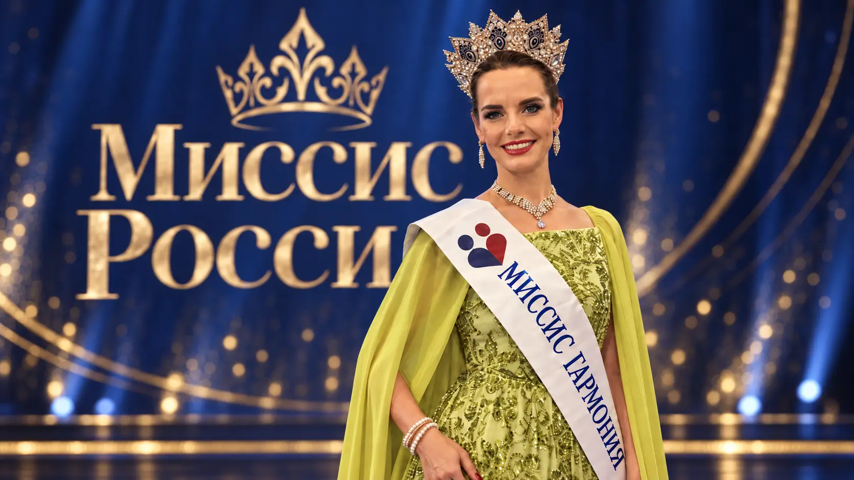 Альбина Кислова с титулом «Миссис Гармония 2026» на финале конкурса «Миссис Россия и Миссис Москва 2026»